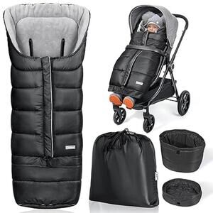 Universal Stroller Footmuff Winter Stroller Blanket Waterproof Black